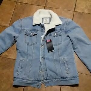 NWT Men's Shearling Jean Jacket